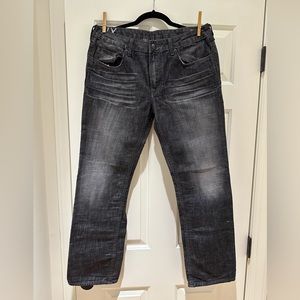 Buffalo David Bitton Six Basic Slim Straight Black Denim Jeans W 33 L 30